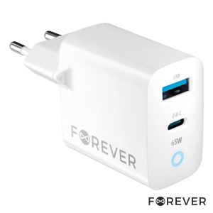 Alimentador Comutado 1xUSB-C/1xUSB-A PD/QC 65W GaN FOREVER - (TC-06-65AC)