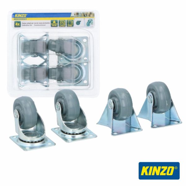 Conjunto De 4 Rodas em Ferro Ø5cm KINZO - (TOOL222)