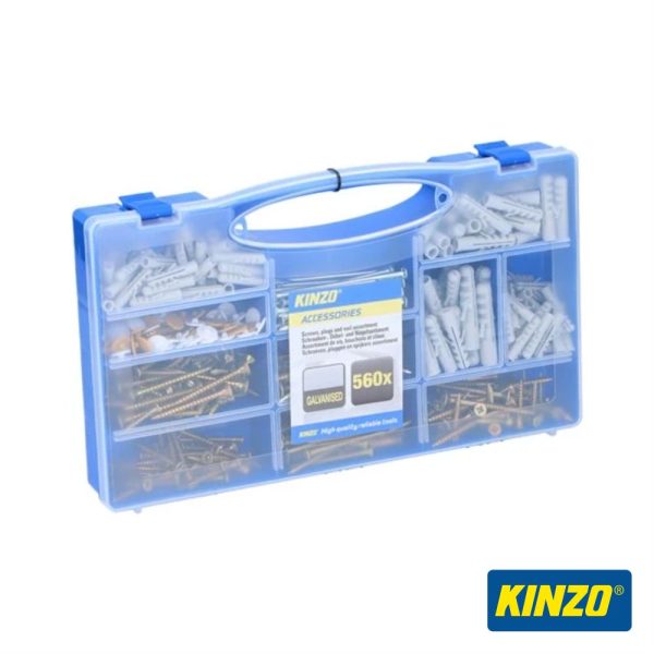 Conjunto De Buchas e Parafusos 560Pcs. KINZO - (TOOL644)