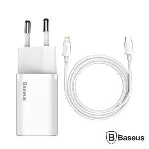 Alimentador USB-C 20W PD Super SI + Cabo Lightning BASEUS - (TZCCSUP-B02)