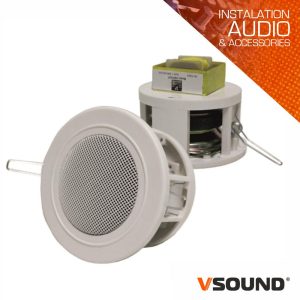 Coluna De Tecto Pa 100v 3" 15Wmáx Branca VSOUND - (VCS12BP)