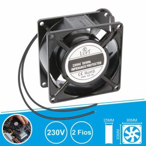 Ventoinha 230V 80x80x25mm 2 Fios KLA230AP080CBWS LUFT - (VEN8025/230A)