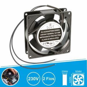 Ventoinha 230V 92x92x25mm 2 Fios KLA230AP092CBWH LUFT - (VEN9225/230B)