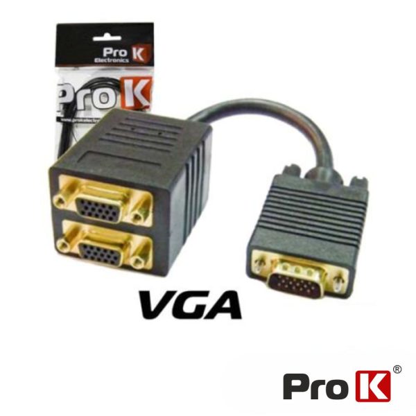 Cabo Profissional VGA M/F/F Dourado PROK - (VGAMFF1)