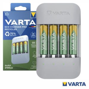 Carregador PRO pilhas AA/AAA C/ 4x AA 2100mAh 56816 VARTA - (VHR6-A2100/CHR4)