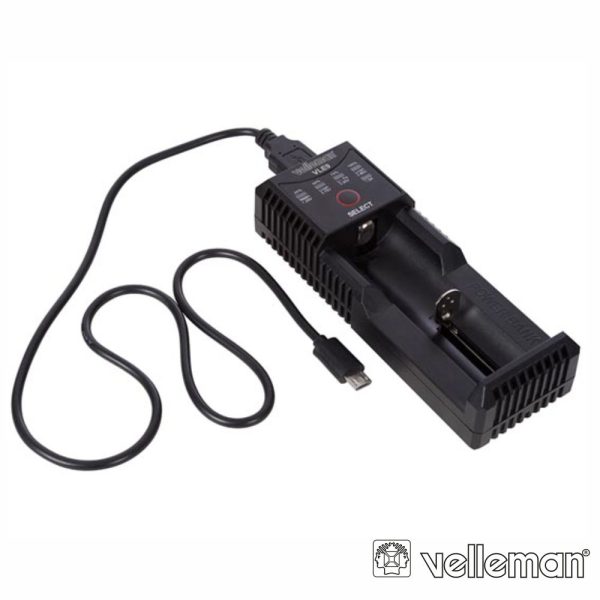 Carregador de Pilhas C/ Mola Ajustável USB 5V - (VLE9)