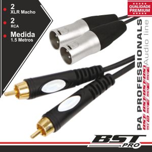 Cabo 2-XLR 3p Macho / 2-Rca Macho 1.5m BSTPRO - (XLRM/RCAM)