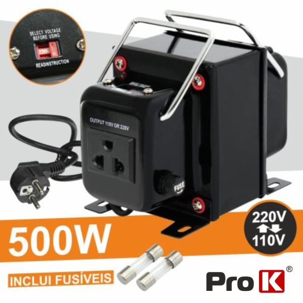 Conversor 110v-220v / 220v-110v 500W PROK - (CONV500W)