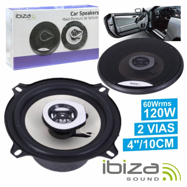 Conjunto 2 Colunas Auto 2 Vias 120W 4" IBIZA - (CSP4002B)