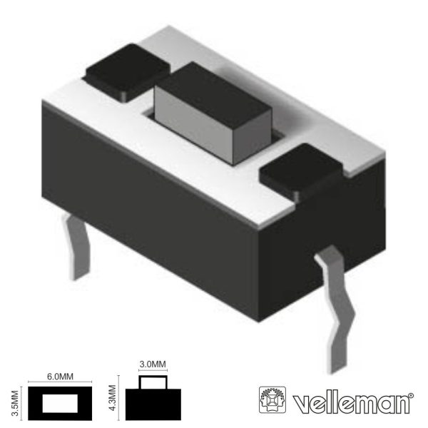 Comutador Micro Switch 6x3.5mm Altura 4.2mm VELLEMAN - (KRS0615)