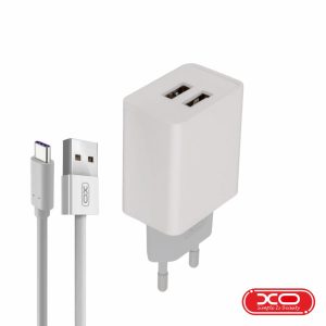 Alimentador 2x USB-A 5V 2.4A + Cabo USB-A P/ USB-C XO - (L65C)