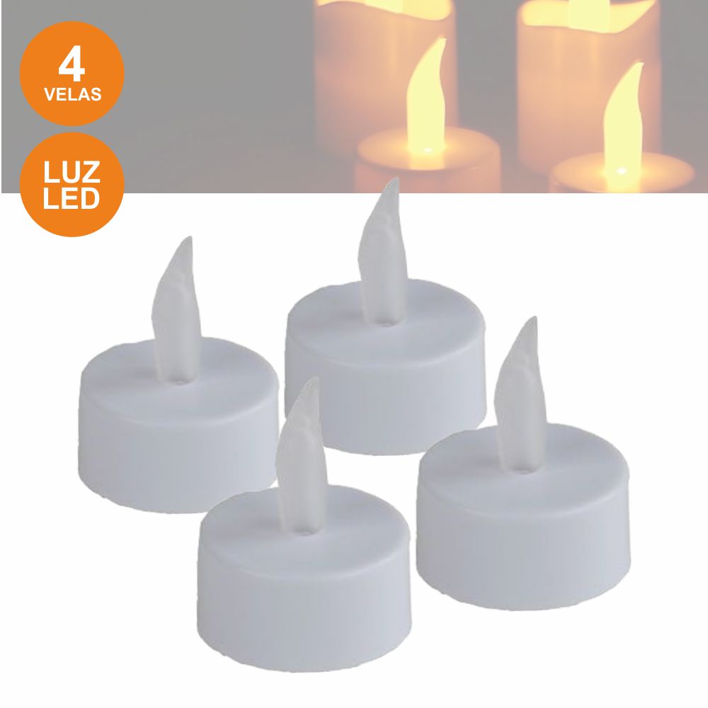 Conjunto De 4 Velas C/ LED - (LAR695)