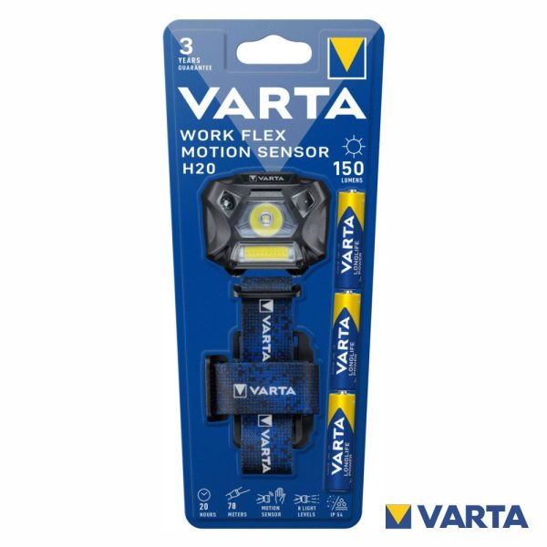 Lanterna de Cabeça LED COB 150lm VARTA - (LLV-WORKSENSORH20)