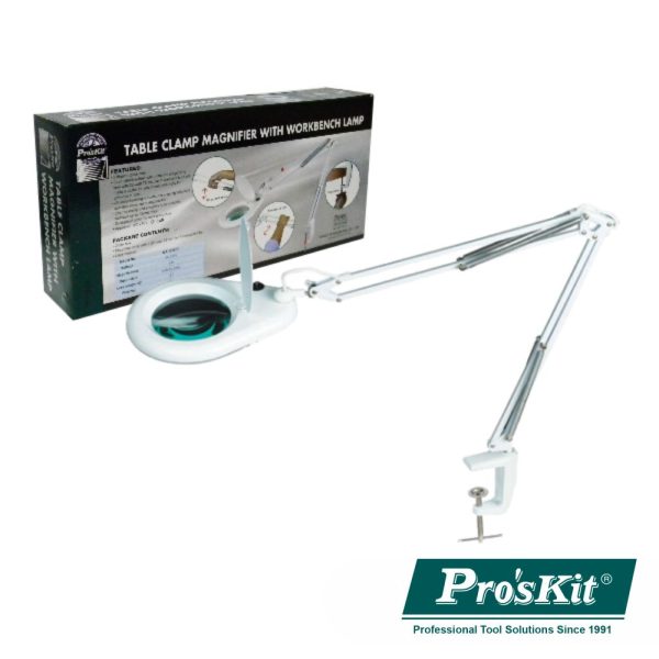 Candeeiro C/ Lupa Bancada 5 Dioptrias 22W PROSKIT - (MA-1215CF)