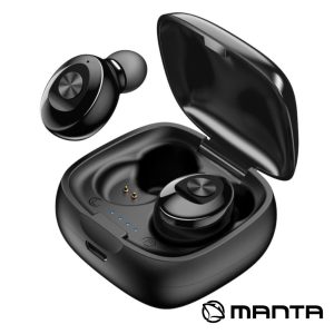 Auriculares Earbuds TWS Bluetooth 5.0 Preto MANTA - (MTWS001)