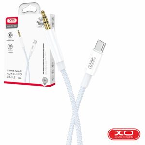 Adaptador USB-C Macho P/ Jack 3.5mm Macho Branco/Azul XO - (NB-R211B-WHBL)