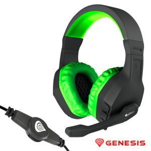 Auscultadores Gaming Preto/Verde ARGON 200 GENESIS - (NSG-0903)