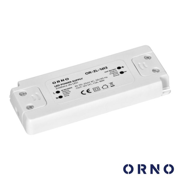 Fonte De Alimentação Fixa 1.5A 18W 12V ORNO - (OR-ZL-1613)