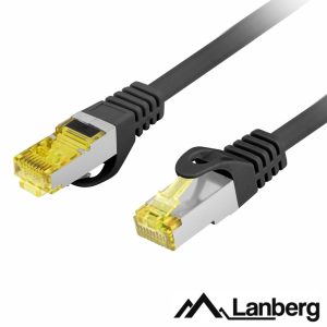 Cabo S/FTP LSZH CAT6A 0.25m Preto LANBERG - (PCF6A-10CU-0025-BK)