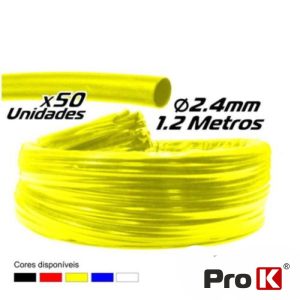 Tubo Manga Termoretráctil 2.4mm 1.2m 50x Amarelo PROK - (PKMT24Y/50)