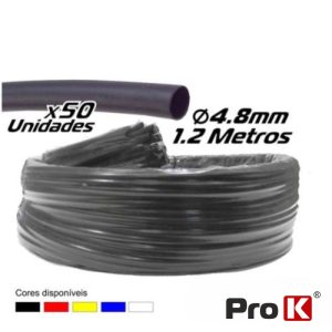 Tubo Manga Termoretráctil 4.8mm 1.2m 50x Preto PROK - (PKMT48BK/50)