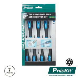 Conjunto De 7 Chaves Torx C/ Furo PROSKIT - (SD-2302)