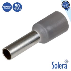 Terminal Ponteira Isolado Ø4x9mm 50x Cinzento SOLERA - (SLR-TE-4009G/50)