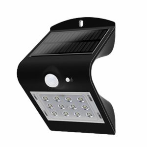 Aplique Exterior Solar 1.5W IP65 C/ Sensor Movimento PIR - (SOLARLIGHT-10BK)