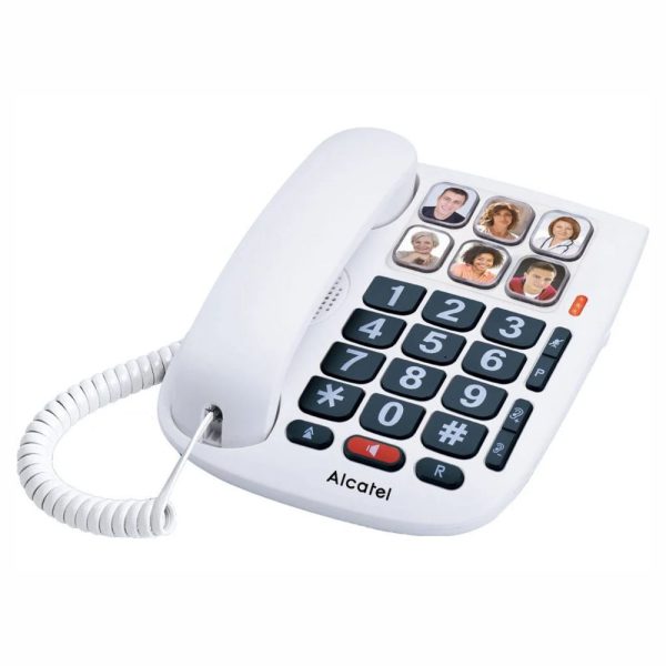 Telefone Teclas Grandes C/ 6 Memórias Diretas Branco ALCATEL - (TMAX10-W)