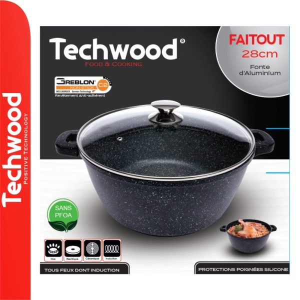 Panela Ø28cm Inox C/ Tampa Vidro Ménage TECHWOOD - (TP-28FT)