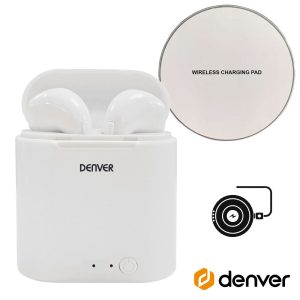 Auriculares Bluetooth 5.0 e Dock Carregamento QI DENVER - (TWQ-40P)