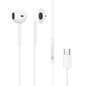 Auscultadores Stereo C/ Fios USB-C E Microfone Branco - (X3C)