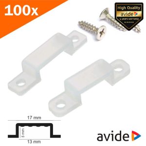 Suporte Plástico P/ Fita LED 5050 AVIDE - (ABLS220V5050-CLIP)