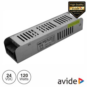 Fonte De Alimentação Industrial Slim 24V 120W 5A IP20 AVIDE - (ABLSPS24V-120W-S)