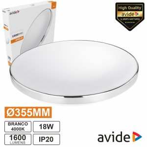 Aplique LED Redondo 18W 355mm 4000K 1600lm Amelia AVIDE - (ACLO33NW-18W-AME-C)