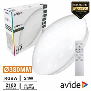 Aplique LED Redondo 24W 380mm RGBW 2100lm Stella AVIDE - (ACLO38RGBW-24W-ST)