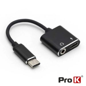 Adaptador USB-C P/ USB-C / Jack 3.5mm PROK - (ADPUSBC/USBCJACK)