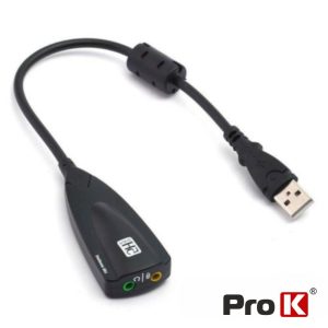 Adaptador Placa Som USB 7.1 C/ 2 Fichas Jack PROK - (ADPUSBSOUND7.1AB)