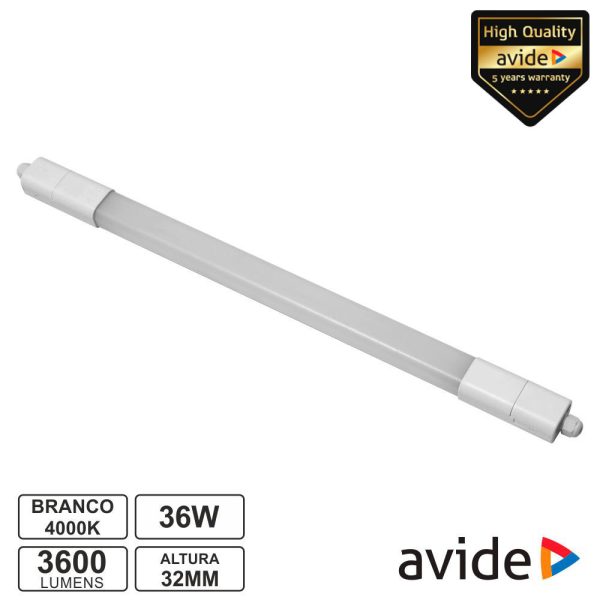 Armadura LED Batten 36W IP65 4000K 3600lm 150cm AVIDE - (ALNLNW-36W)