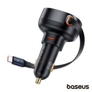 Adaptador Ficha Isqueiro 12V/24V PD 60W 2xUSB-C BASEUS - (C00057802111-01)