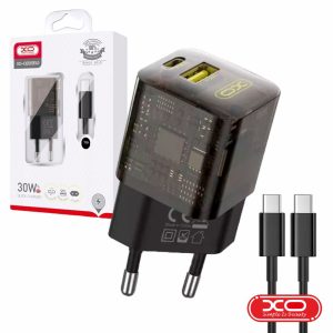 Alimentador USB-A QC3.0 18W / USB-C PD 30W 3A + Cabo XO - (CE05-USBC)