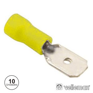 Terminal Faston Macho Isolado 6.4mm 10X Amarelo VELLEMAN - (FYM)