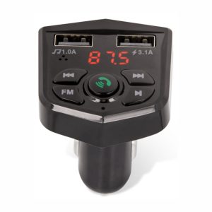 Transmissor FM Bluetooth 2USB/MicroSD F. Isqueiro Preto - (MXFT-02)