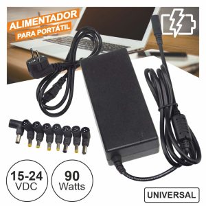 Alimentador Universal P/ Portátil 15-24V 90W 8 Fichas - (NBT-W90A8/2)