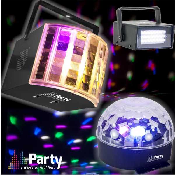 Pack Projetor Astro 6led + Strobe 20led + Derby 6led PARTY - (PARTY-3PACK)