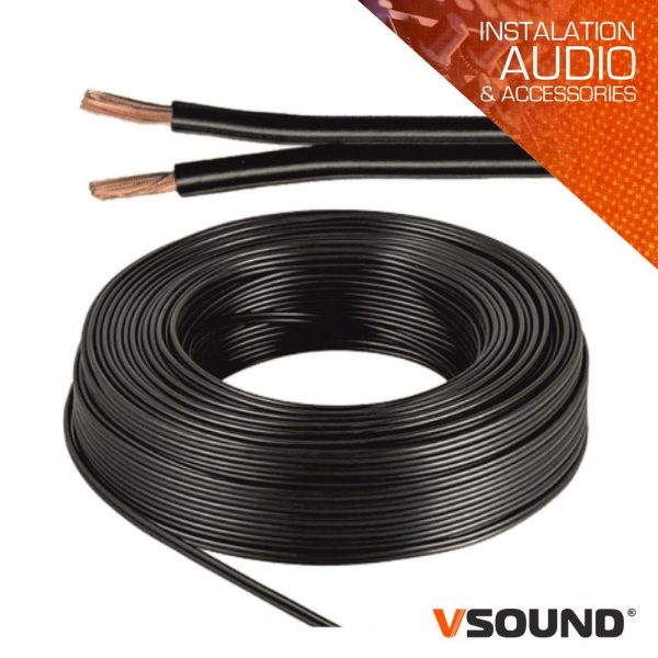 Cabo Coluna 2x0.50mm Preto Paralelo VSOUND - (PCC050P/50)