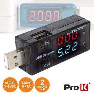 Testador USB 3-9V PROK - (PK-USBTESTER02)