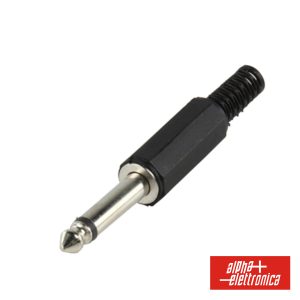 Ficha Jack 6.35mm Macho Mn C/ Proteção De Cabo - (13-2)