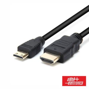 Cabo HDMI Dourado Macho / Mini HDMI Macho Preto 2.5m ALPHA - (93-595/0025B)