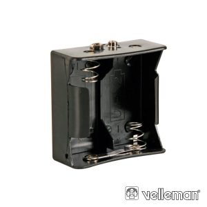 Suporte P/ 2 Pilhas D C/ Terminais Snap VELLEMAN - (BH121B)